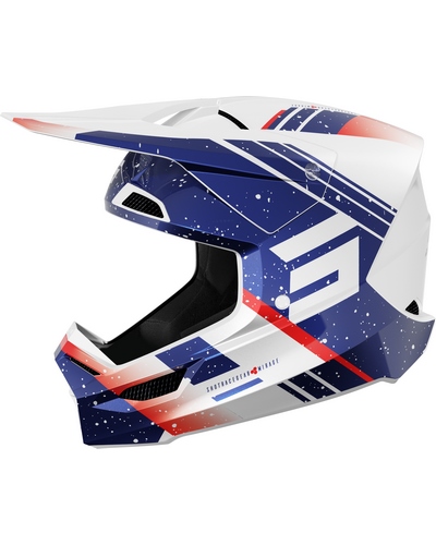 Casque Moto Cross SHOT Furious Mirage bleu-rouge