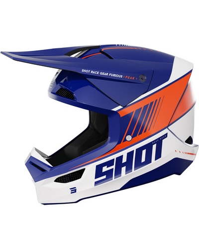 Casque Moto Cross SHOT Furious Peak kid bleu-orange