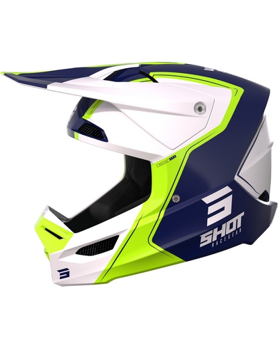 Casque Moto Cross SHOT Furious Reflex bleu