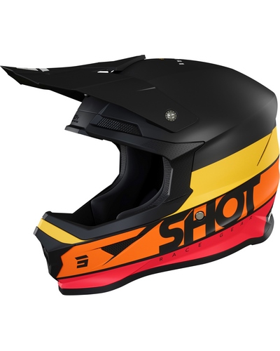 Casque Moto Cross SHOT Furious Story noir-orange