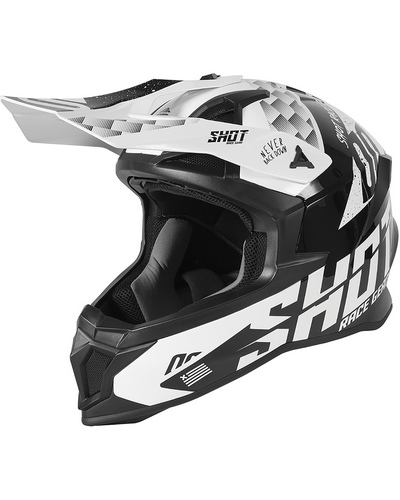 Casque Moto Cross SHOT Lite Rush noir-blanc