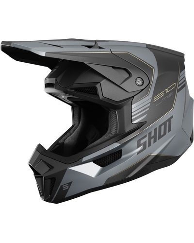 Casque Moto Cross SHOT Lite S10 noir-gris