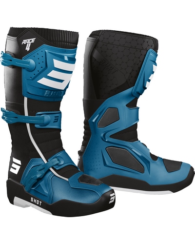 Bottes Moto Cross SHOT Race 4 bleu