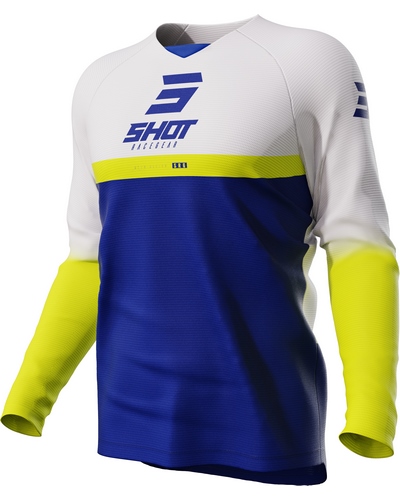 Maillot Moto Cross SHOT Raw Reflex kid bleu