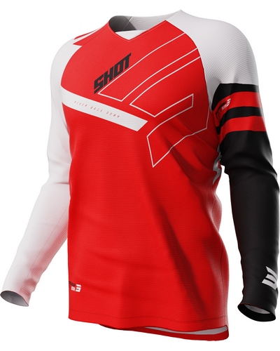 Maillot Moto Cross SHOT Raw Rush kid rouge