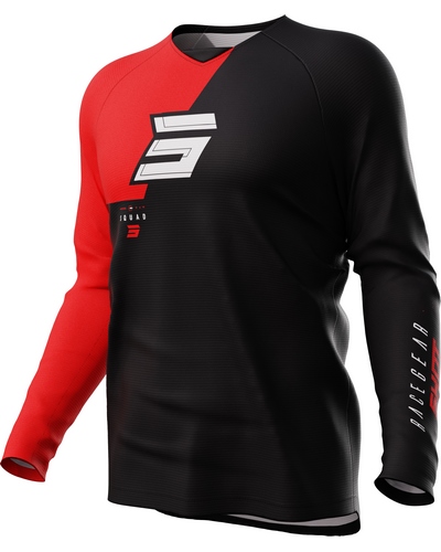 Maillot Moto Cross SHOT Raw Squad rouge