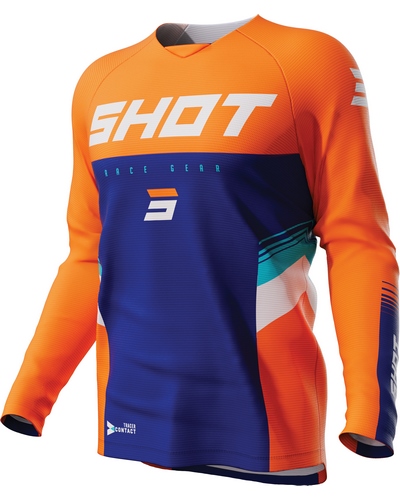 Maillot Moto Cross SHOT Raw Tracer kid orange