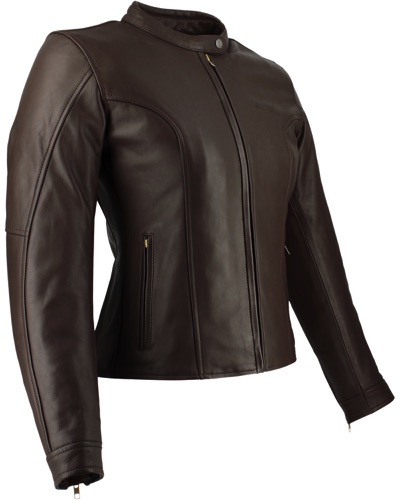 Blouson Cuir Moto SOUBIRAC ADELE MARRON