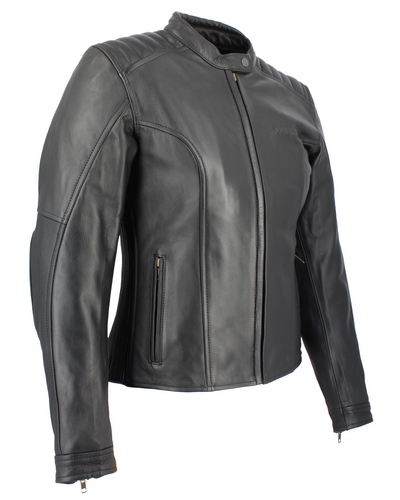 Blouson Cuir Moto SOUBIRAC GRETA NOIR