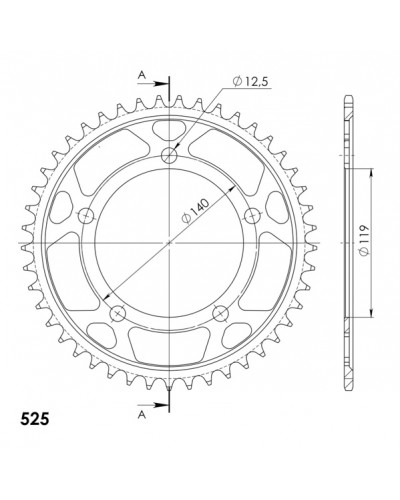 Couronne Moto SUPERSPROX Cour. RFE-1790:45-BLK # 50-29064-45