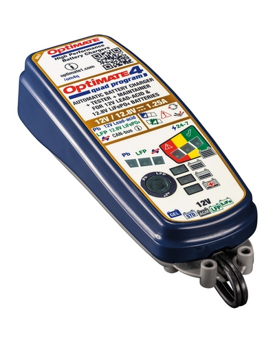 Chargeur Batterie Moto TECMATE TESTEUR OPTIMATE 4 quad-program  premium 12V