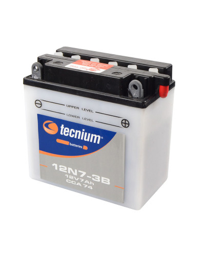 Batterie Moto TECNIUM Batterie TECNIUM 12N7-3B conventionnelle livrée avec pack acide