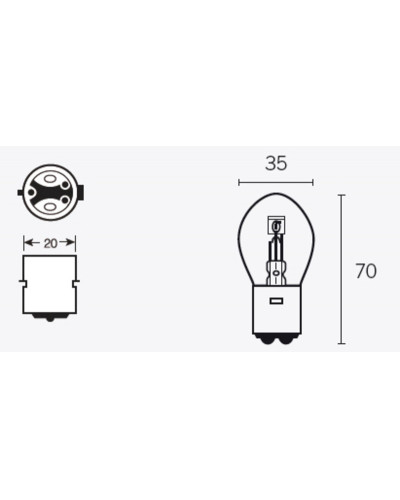 Ampoules Moto TECNIUM Boite de 10 ampoules V PARTS S2 12V-45/40w