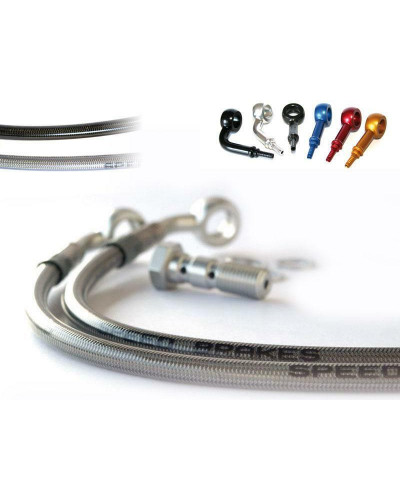 Durite Embrayage Moto TECNIUM Durite d'embrayage SPEEDBRAKES carbone/raccord bleu Triumph Tiger 1200 Explorer