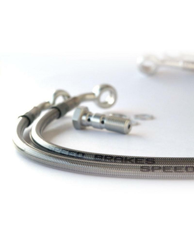 Durites Frein Moto TECNIUM Durite de frein arrière SPEEDBRAKES inox/raccord bleu BMW R100RS