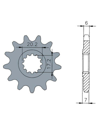 Pignon Moto TECNIUM Pignon standard B1 12 dents chaine 420 moteurs AM6