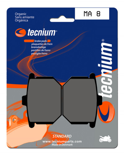 Plaquettes Freins TECNIUM Plaquettes de frein TECNIUM MA8 organique Plaquettes Freins TECNIUM Plaquettes de frein TECNIUM MA8 organique