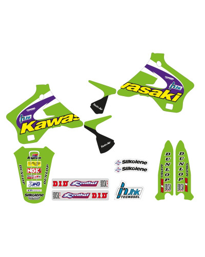 KIT STICKERS TECNOSEL Kit déco complet TECNOSEL Team Kawasaki 1998