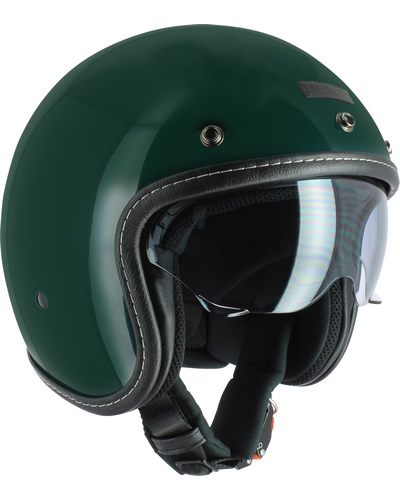 Casque Jet Moto UBIKE CHALLENGE VERT ANGL.BRIL.