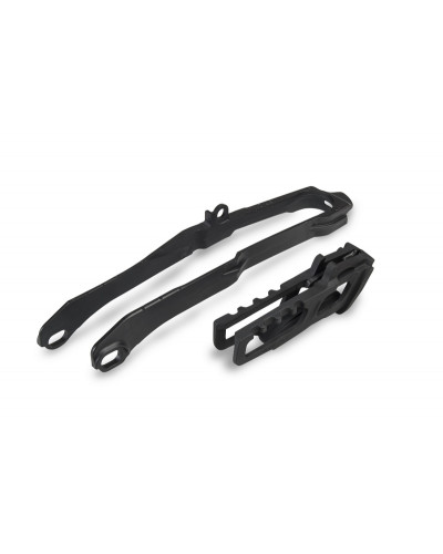 Plastiques Accessoires Moto UFO Kit patin de bras oscillant + guide chaîne UFO - noir Honda CRF250/450R/RX
