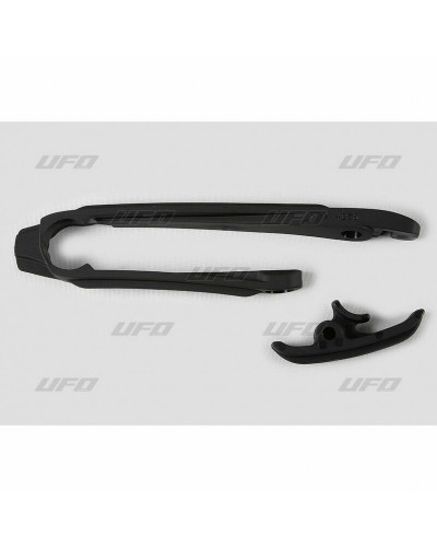 Pions Bras Oscillant Moto UFO Kit patin de bras oscillant + patin de chaîne inférieur UFO noir KTM