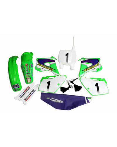 Kit Plastique Moto UFO Kit plastique & déco UFO EMIG Team USA Replica Kawasaki KX125/250