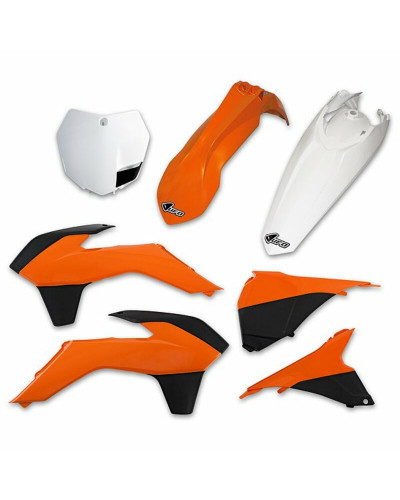 Kit Plastique Moto UFO Kit plastique UFO couleur origine (13-14) orange/noir/blanc KTM