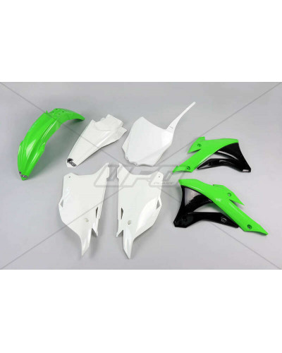 Kit Plastique Moto UFO Kit plastique UFO couleur origine (2016) vert/noir/blanc Kawasaki KX85