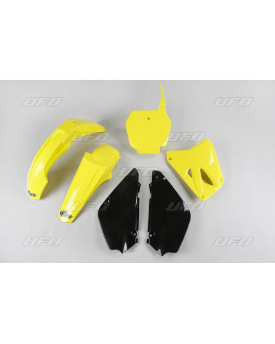 Kit Plastique Moto UFO Kit plastique UFO couleur origine (2017) restylé jaune/noir Suzuki RM85
