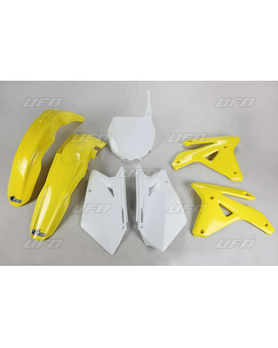 Kit Plastique Moto UFO Kit plastique UFO couleur origine jaune/blanc Suzuki RM-Z450