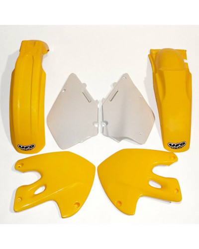 Kit Plastique Moto UFO Kit plastique UFO couleur origine jaune/blanc Suzuki RM125/250