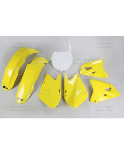 Kit Plastique Moto UFO Kit plastique UFO couleur origine jaune/blanc Suzuki RM125/250