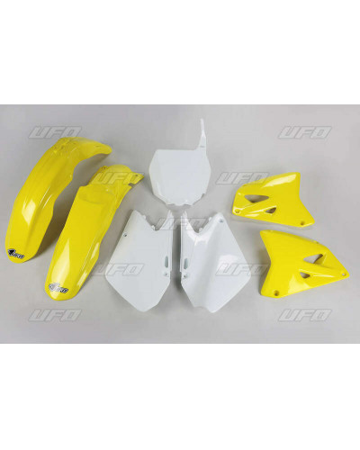 Kit Plastique Moto UFO Kit plastique UFO couleur origine jaune/blanc Suzuki RM125/250