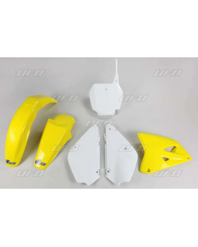 Kit Plastique Moto UFO Kit plastique UFO couleur origine jaune/blanc Suzuki RM85