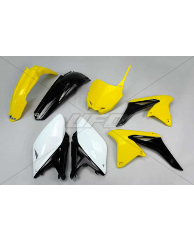 Kit Plastique Moto UFO Kit plastique UFO couleur origine jaune/noir/blanc Suzuki RM-Z250