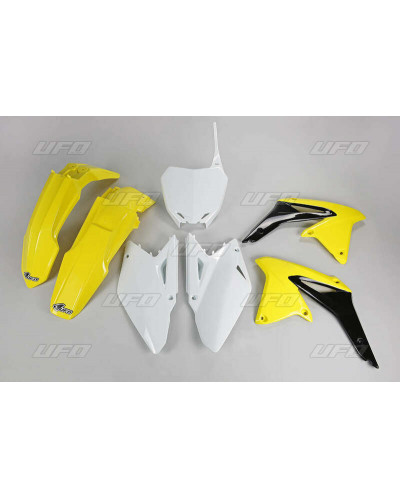 Kit Plastique Moto UFO Kit plastique UFO couleur origine jaune/noir/blanc Suzuki RM-Z450