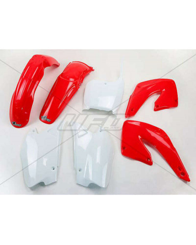 Kit Plastique Moto UFO Kit plastique UFO couleur origine rouge/blanc Honda CR125R/250R
