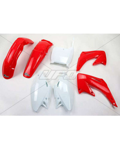 Kit Plastique Moto UFO Kit plastique UFO couleur origine rouge/blanc Honda CR125R/250R