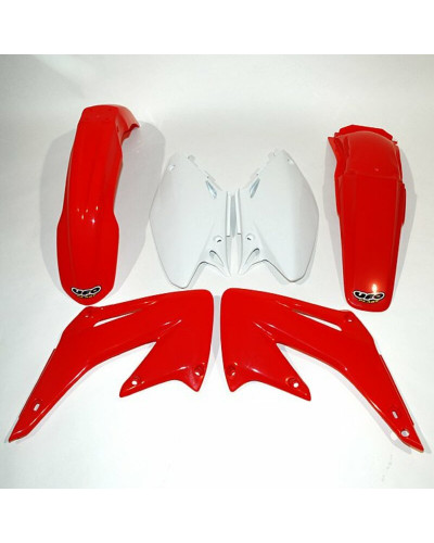 Kit Plastique Moto UFO Kit plastique UFO couleur origine rouge/blanc Honda CR125R/250R