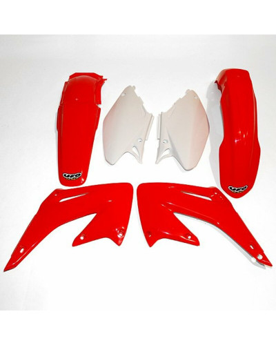 Kit Plastique Moto UFO Kit plastique UFO couleur origine rouge/blanc Honda CR125R/250R