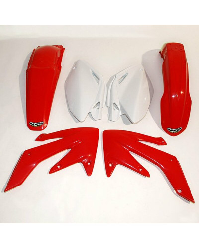 Kit Plastique Moto UFO Kit plastique UFO couleur origine rouge/blanc Honda CRF250R