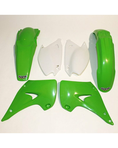 Kit Plastique Moto UFO Kit plastique UFO couleur origine vert/blanc Kawasaki KX125/250