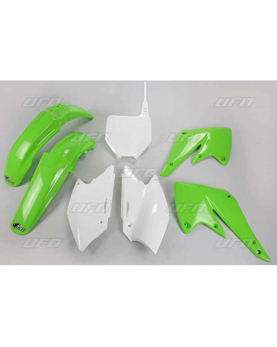 Kit Plastique Moto UFO Kit plastique UFO couleur origine vert/blanc Kawasaki KX250F