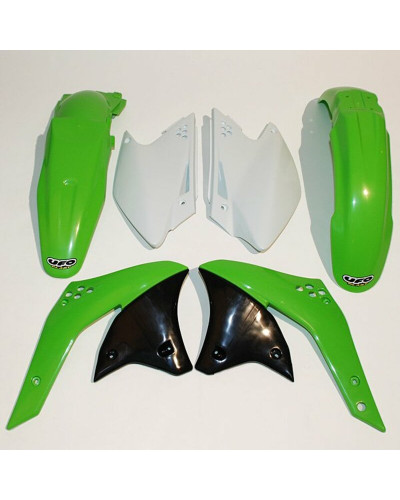 Kit Plastique Moto UFO Kit plastique UFO couleur origine vert/blanc Kawasaki KX250F