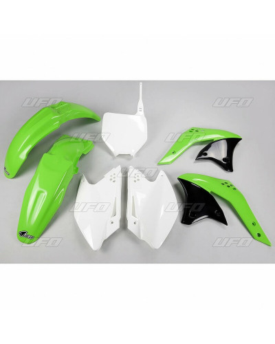 Kit Plastique Moto UFO Kit plastique UFO couleur origine vert/blanc Kawasaki KX250F
