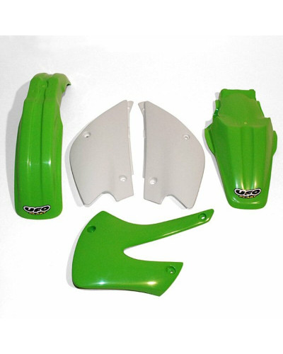 Kit Plastique Moto UFO Kit plastique UFO couleur origine vert/blanc Kawasaki KX80