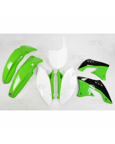 Kit Plastique Moto UFO Kit plastique UFO couleur origine vert/noir/blanc Kawasaki KX450F