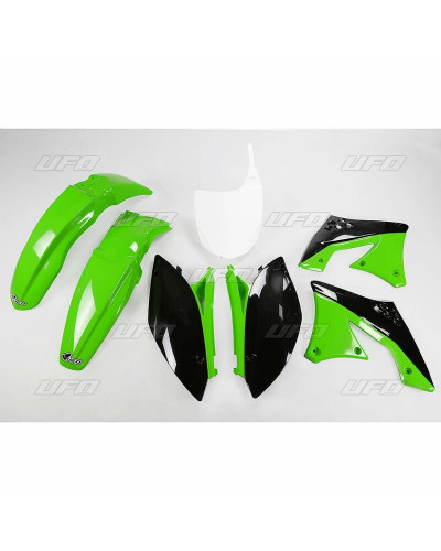 Kit Plastique Moto UFO Kit plastique UFO couleur origine vert/noir Kawasaki KX250F