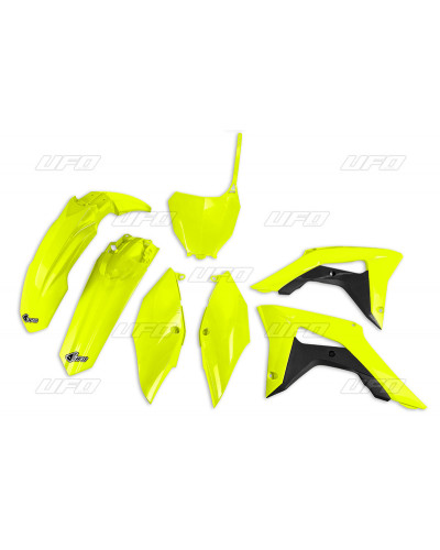 Kit Plastique Moto UFO Kit plastique UFO jaune fluo Honda CRF450R/RX