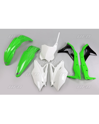 Kit Plastique Moto UFO Kit plastique UFO origine (2017) vert/noir/blanc Kawasaki KX250F